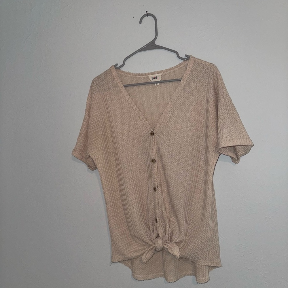 Women's Beige Button-Down Shirt